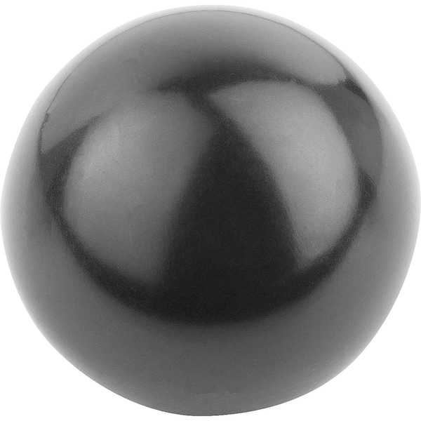 Kipp Ball Knob Smooth Version DIN319 Extended, D1=50, D=12, Form:L Sleeve, Thermoset Black, Comp:Steel K0159.45012 - main